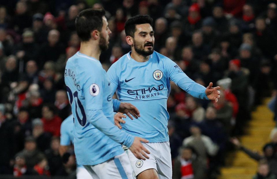  Ilkay Gundogan scored a late goal to reduce damages of Liverpool defeat