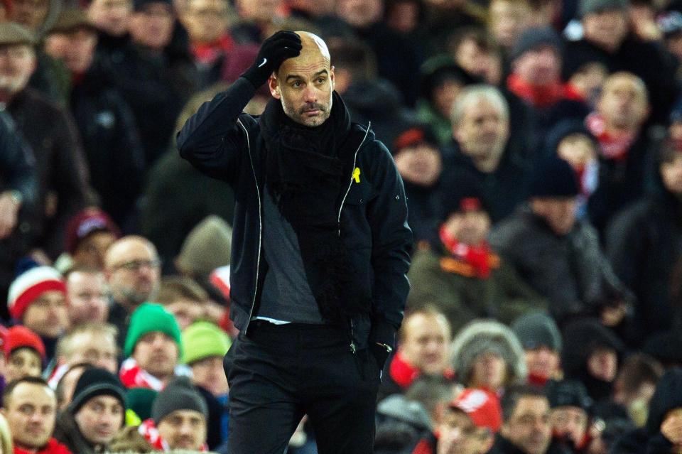  Pep Guardiola was sctaching his head after City lost their first game of the season at the weekend against Liverpool