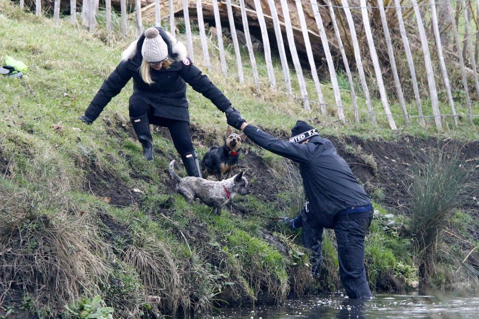  He asked his mum to give him a pull up on to dry land after realising he was stuck