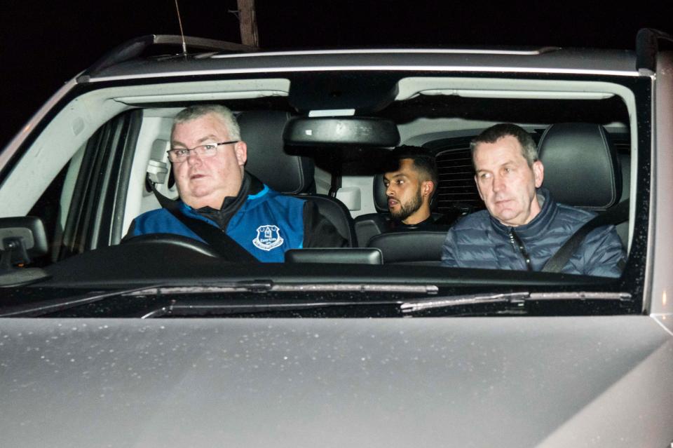  Theo Walcott arrives at Everton Finch Farm training ground for medical