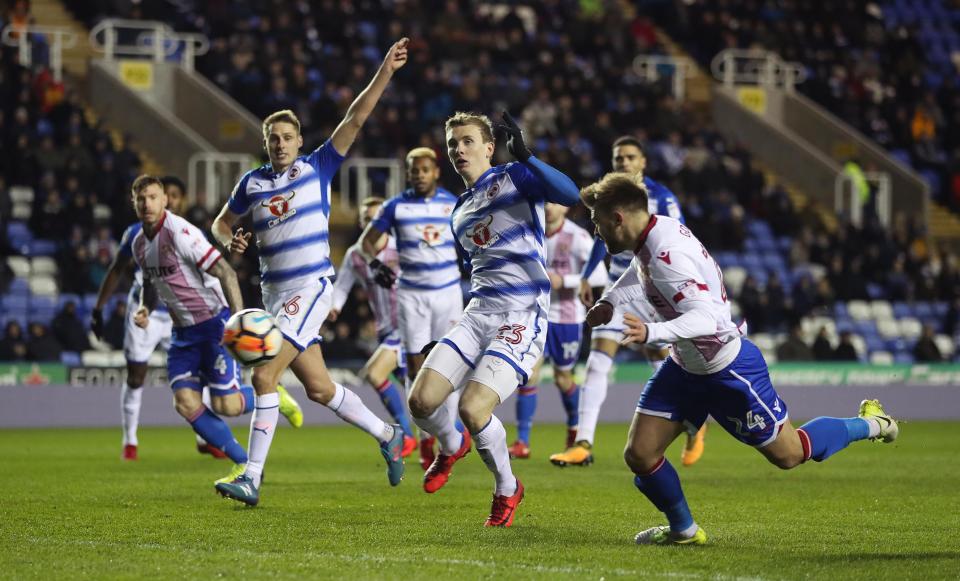  Stevenage's Matt Godden nets but has his goal disallowed