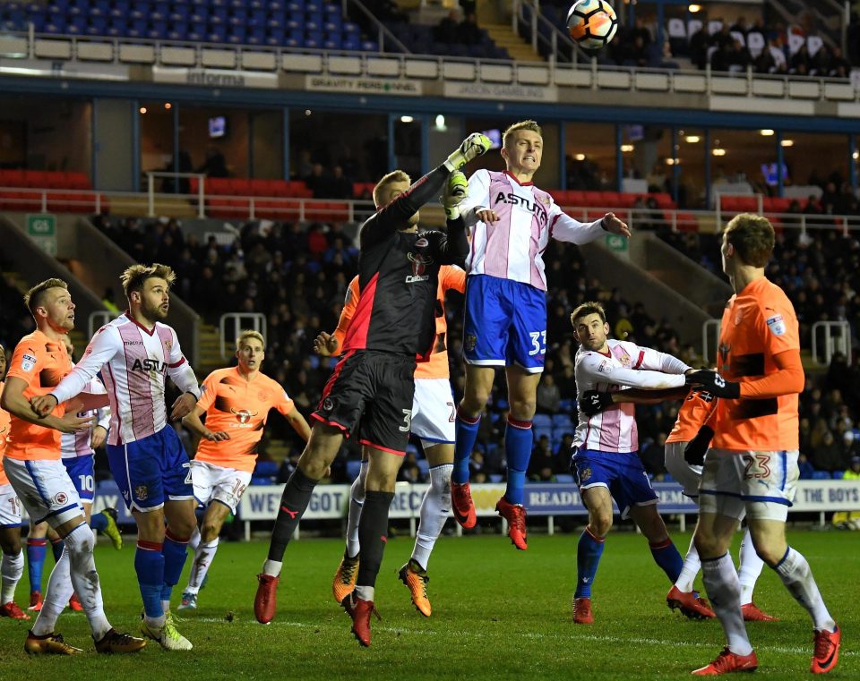  Wilmot in the fray during Stevanage's FA Cup loss to Reading