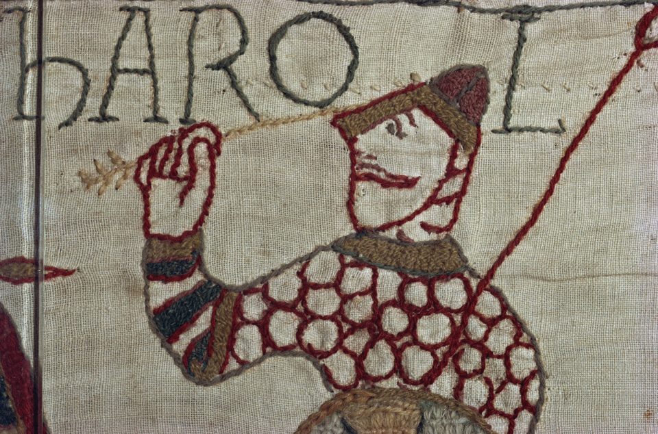  The 70m-long tapestry depicts the Norman Conquest of 1066 when King Harold was killed by an arrow in the eye