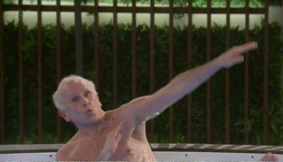  Wayne Sleep was seen enjoying the hot tub after the hot water ban