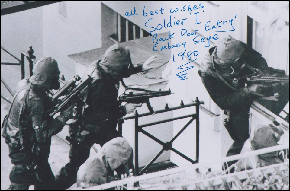  Bob's signed snap of the 1980 Iranian Embassy rescue