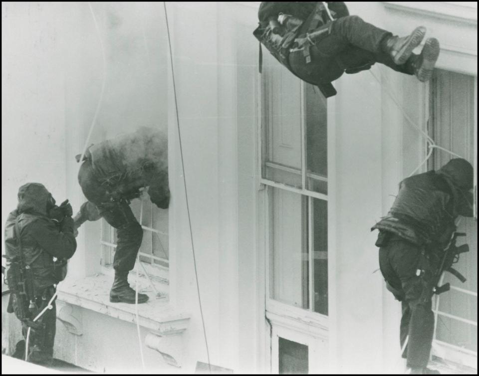  The dramatic moment in 1980 when SAS soldiers stormed into the Iranian embassy to save 26 hostages from gunmen