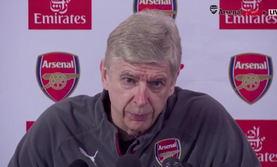  Arsene Wenger addresses the media ahead of Saturday's clash against Crystal Palace