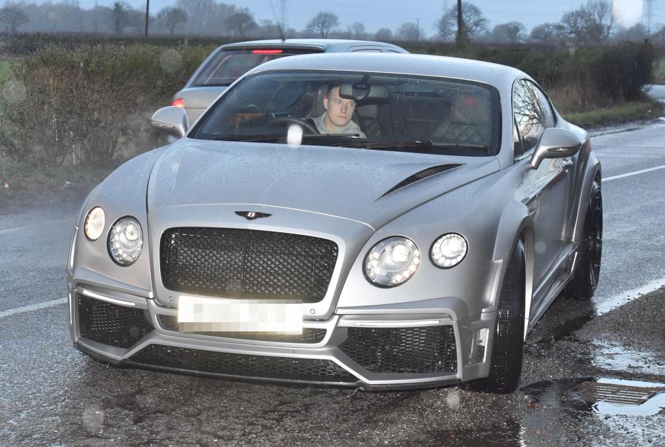  Phil Jones cruises around in a silver Bentley