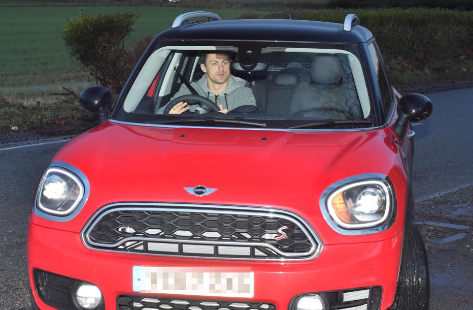  Nemanja Matic arrived at United's training camp in a no-nonsense red Mini Sport