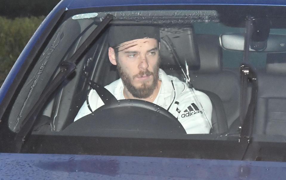  David De Gea cruised in to training after keeping another clean sheet on Monday