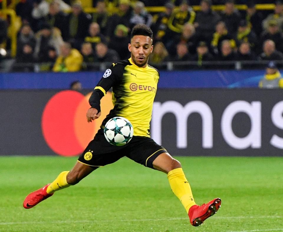  Pierre-Emerick Aubameyang in action for Borussia Dortmund