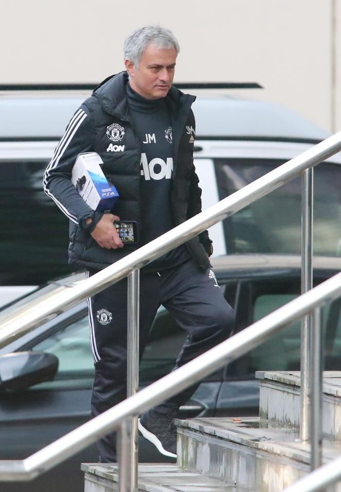  Jose Mourinho was snapped carrying a PS4 into the Lowry Hotel today