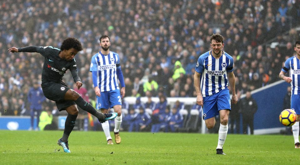  Willian scores as Chelsea double their lead against Brighton