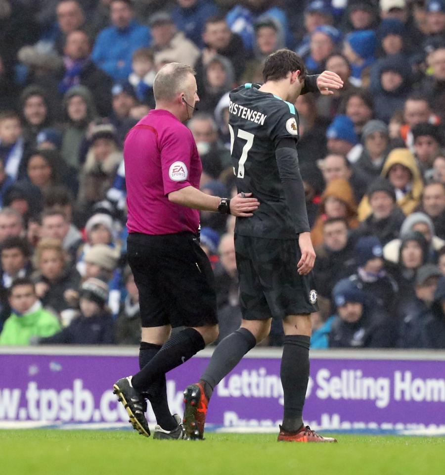  Christensen will be a doubt for the Arsenal game if he has suffered a concussion - although no statement has been made so far