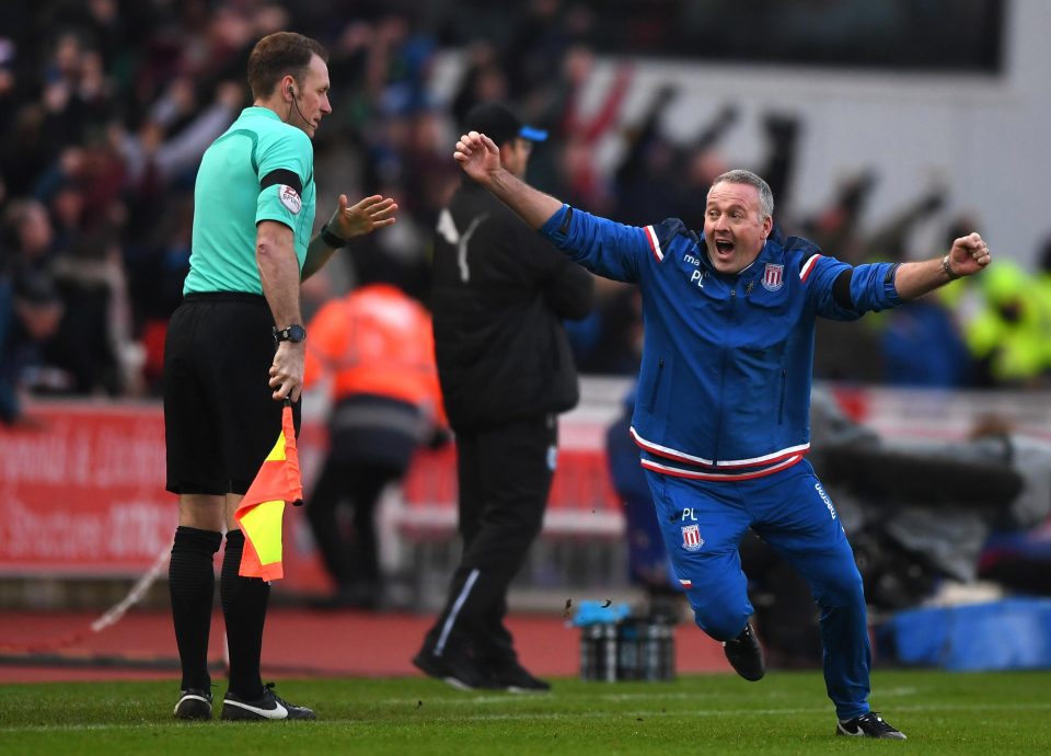 Paul Lambert celebrated in animated fashion as his side took the lead at the Bet 365 stadium