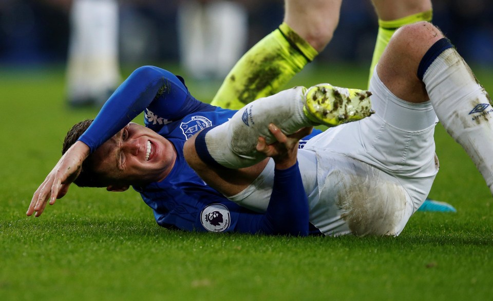 James McCarthy cries out in agony after shattering his leg