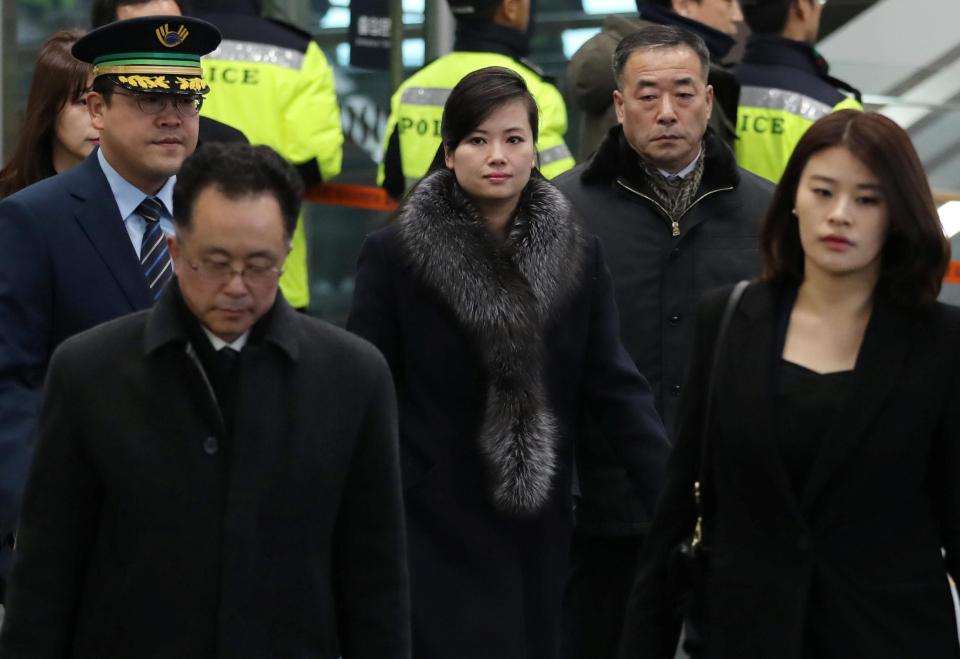  Hyon Song-wol seen with other North Korea delegates in Seoul today