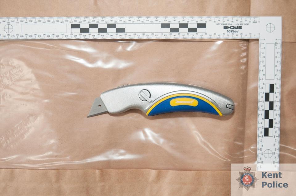  A Stanley knife which has also been allegedly seized by police