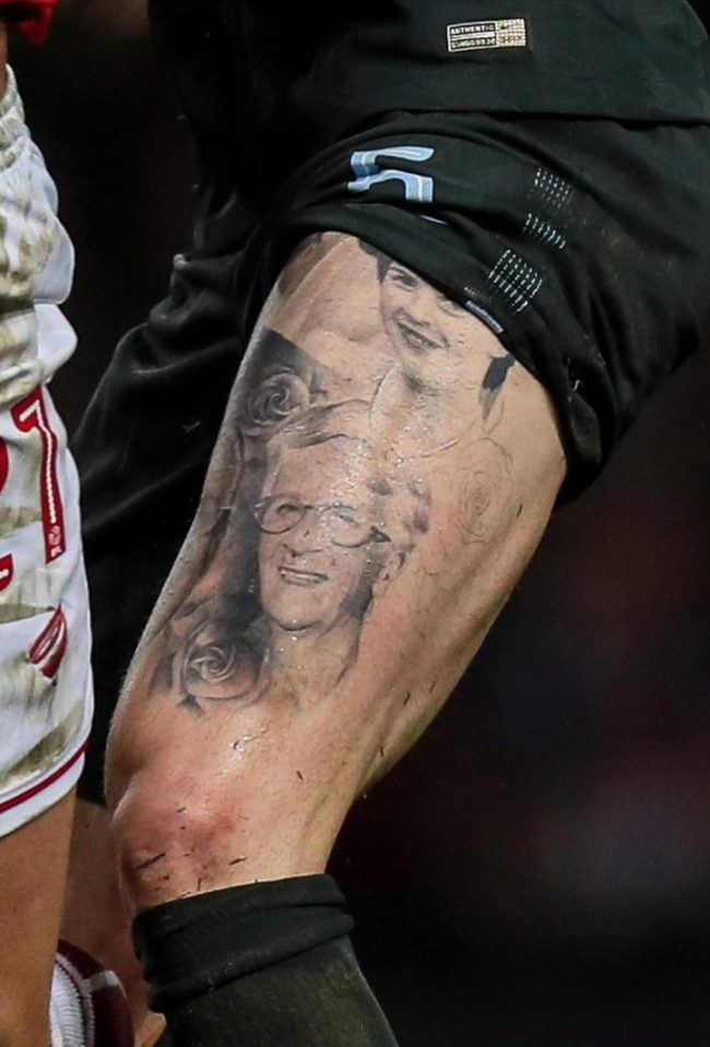  John Stones has two faces inked on his leg... but who are they?