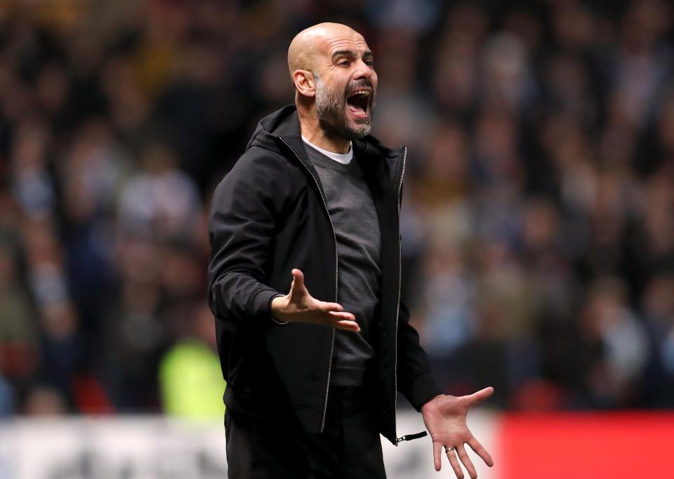  Pep Guardiola's side are top of the Premier League