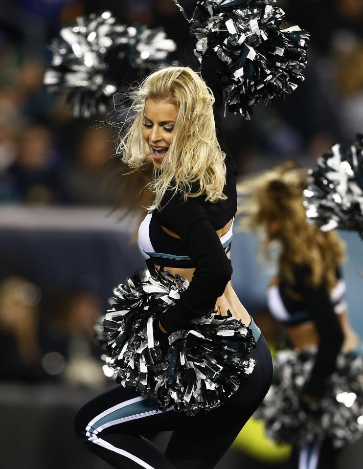  Eagles cheerleaders spreading the festive spirit at Lincoln Financial Field