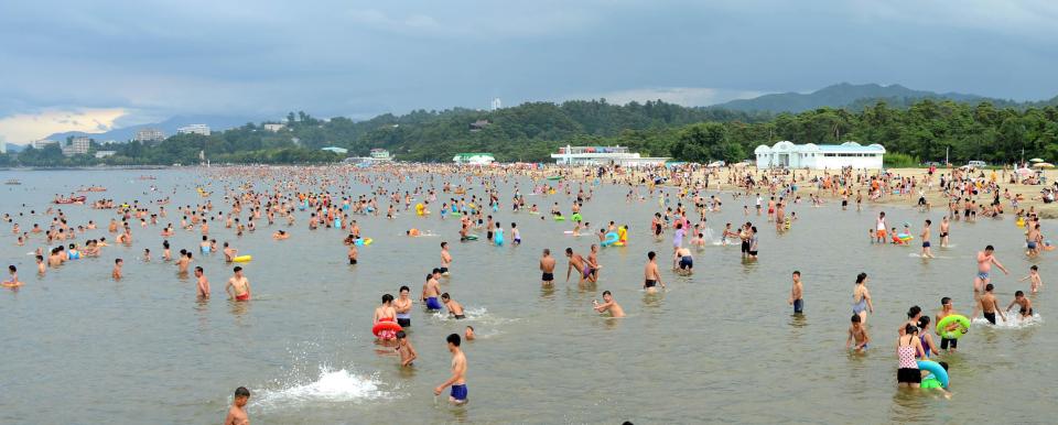  The beach resort in Wonsan is popular with officials families