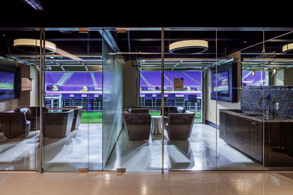  One of the 113 hospitality boxes at US Bank Stadium