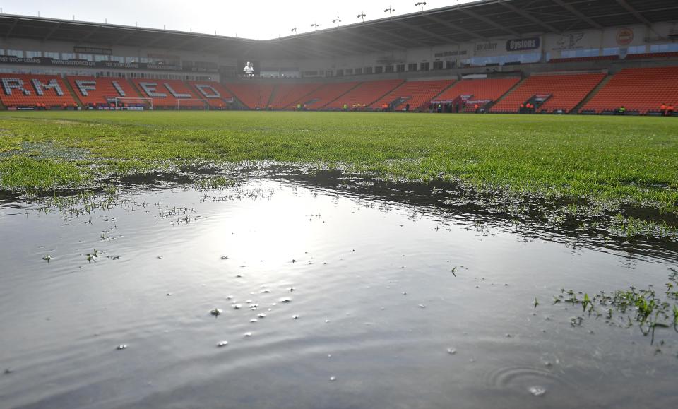  Blackpool's clash with Charlton was called off due to a waterlogged pitch