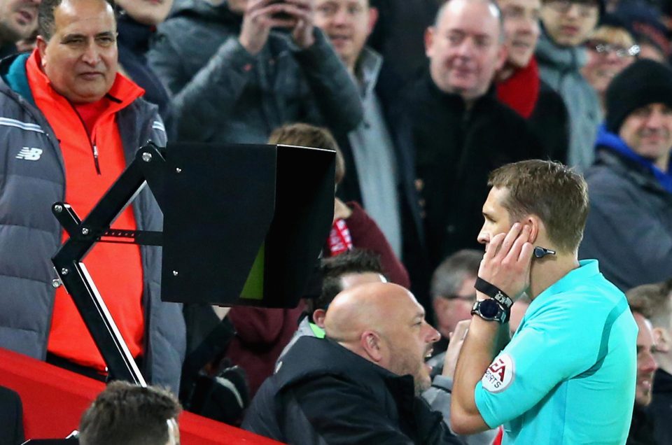  Pawson becomes the first Premier League referee to review an in-action decision via the VAR pitch-side monitor