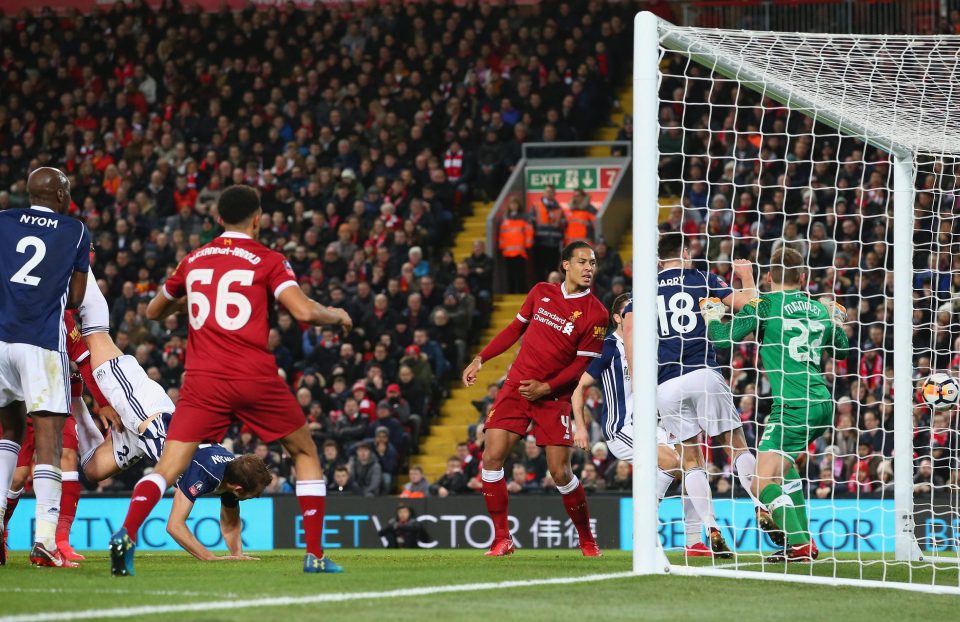  West Brom's goal was ruled out as Gareth Barry was judged to be interfering with play while in an offside position