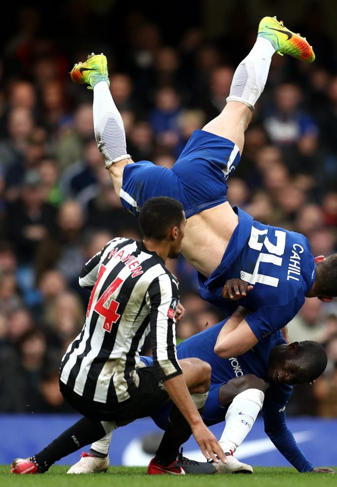  Cahill took a tumble against Newcastle but the 3-0 FA Cup fourth results perked everyone up at Stamford Bridge