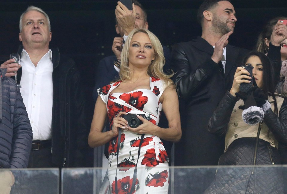 Baywatch star Pamela Anderson was in attendance to watch Adil Rami in action for Marseille