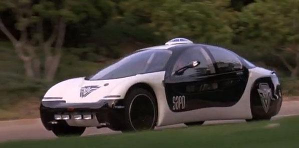  Futuristic cop car is similar to ideas from 1993 Demolition Man