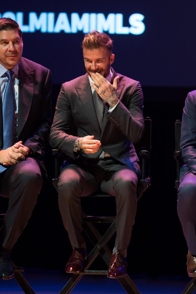  Beckham looked emotional at the press conference on Monday