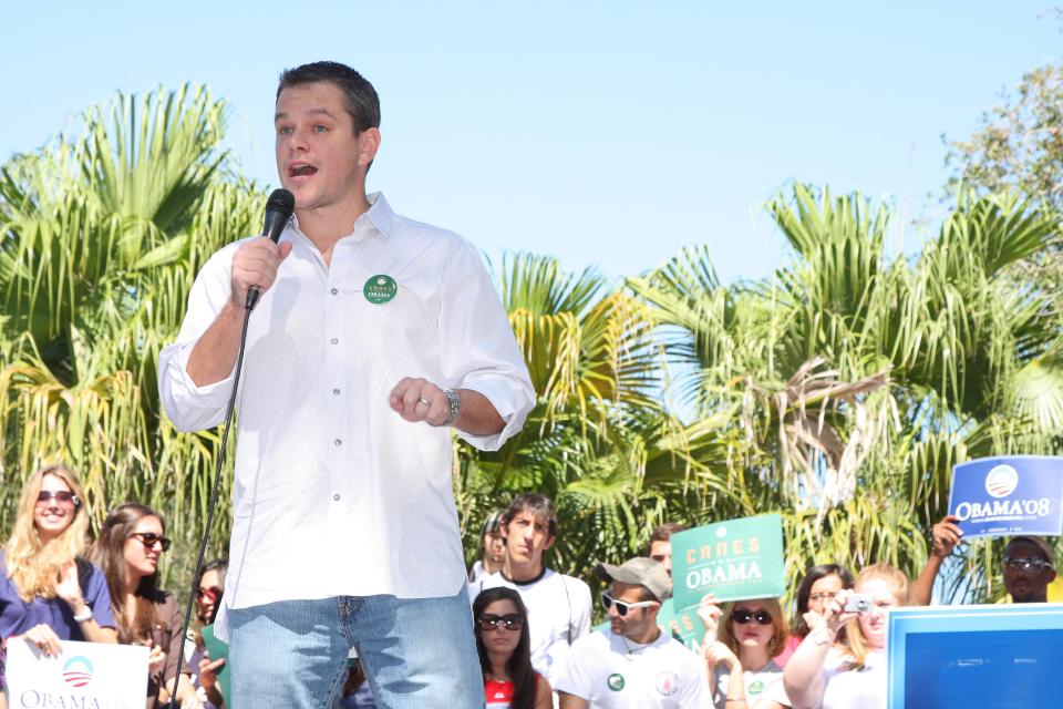  Matt Damon is an active celebrity in Miami circles