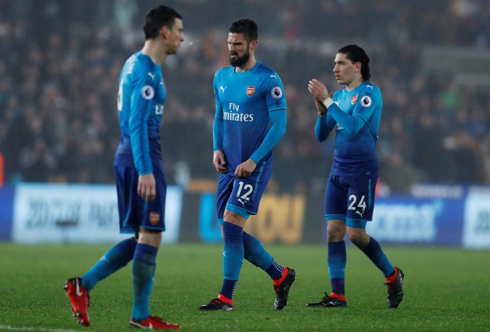  It was yet more disappointment for Arsenal as they lost to struggling Swansea