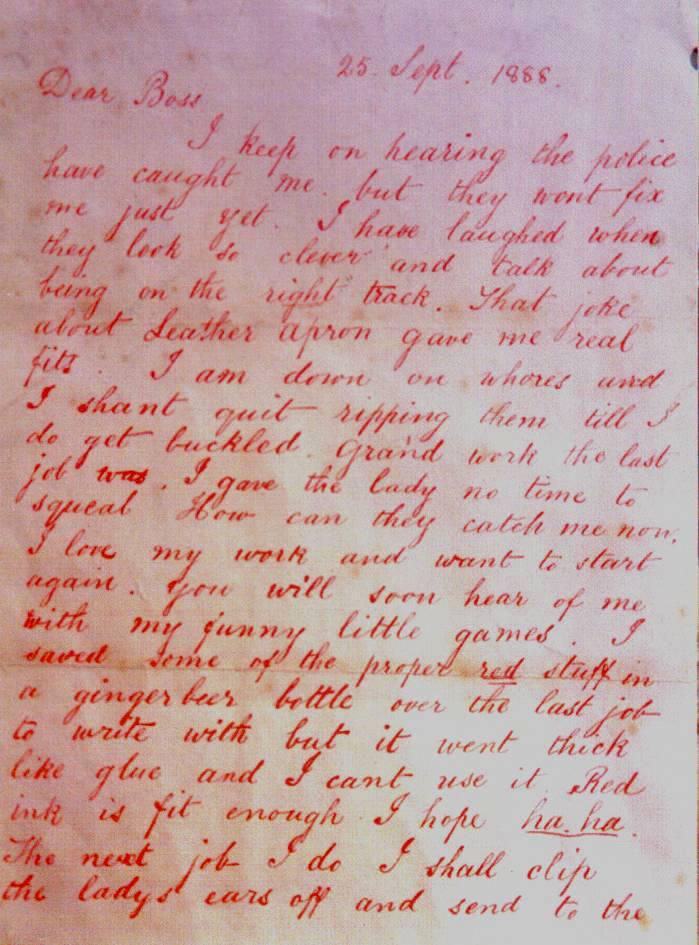 Jack the Ripper’s ‘Dear Boss’ letter