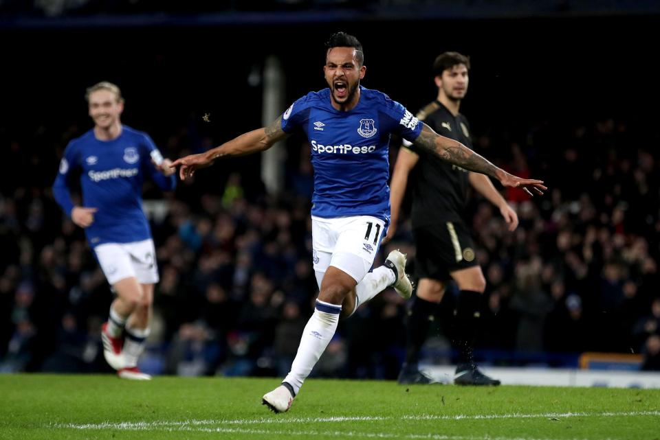  Theo Walcott scored twice for Everton