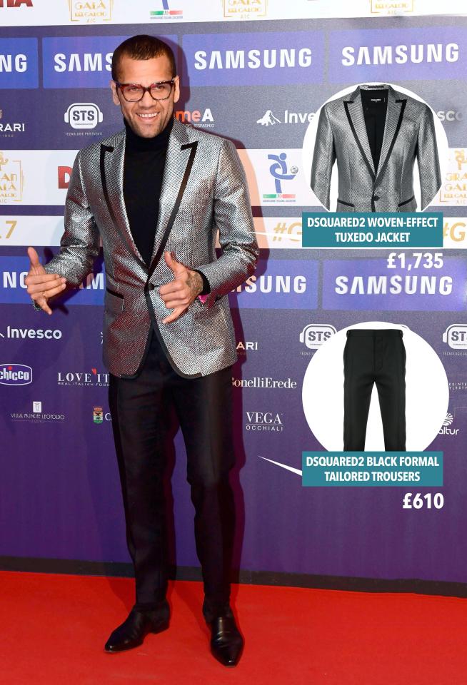  Dani Alves shows his love for Dsquared2 by wearing its suit on the red carpet