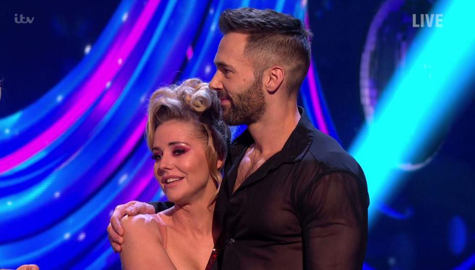  Stephanie cried as she hugged partner Sylvain Longchambon