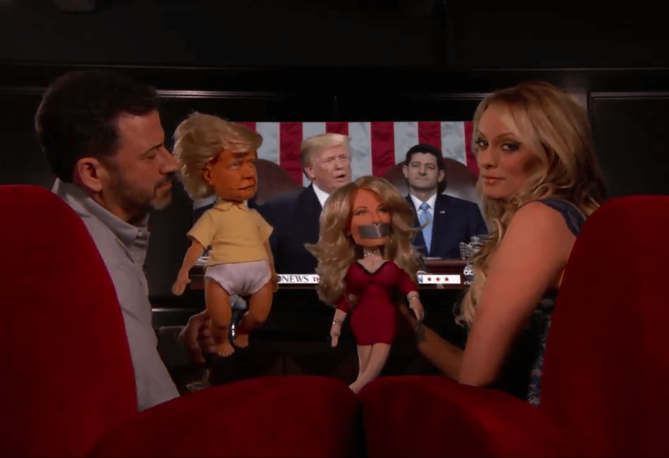 Stormy Daniels, right, seemed to suggest she can't discuss the Trump claims