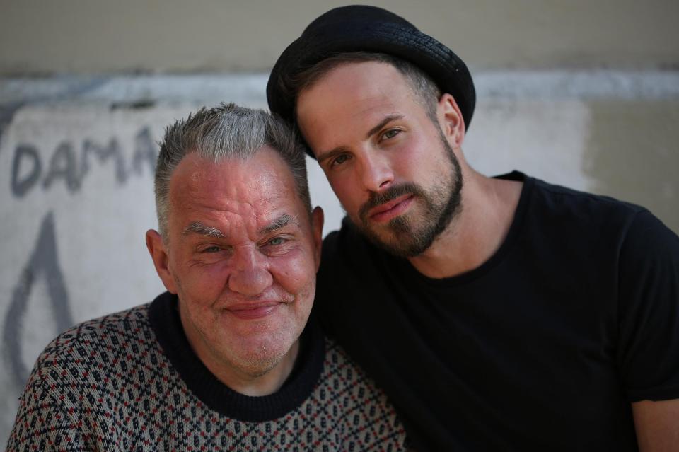  The Story of Us with Morgan Freeman: Josh (left) has been giving free haircuts to people like Stuart (inset) for two years