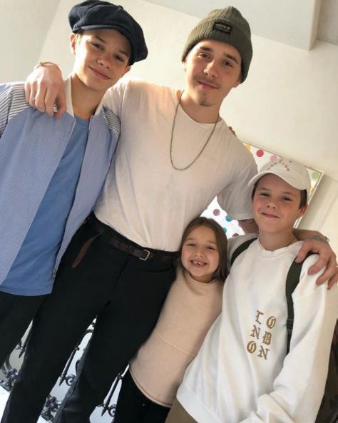  He confirmed his three youngest children, Romeo, Harper and Cruz, here with their eldest brother Brooklyn, would spend their school holidays with him and Victoria in Miami