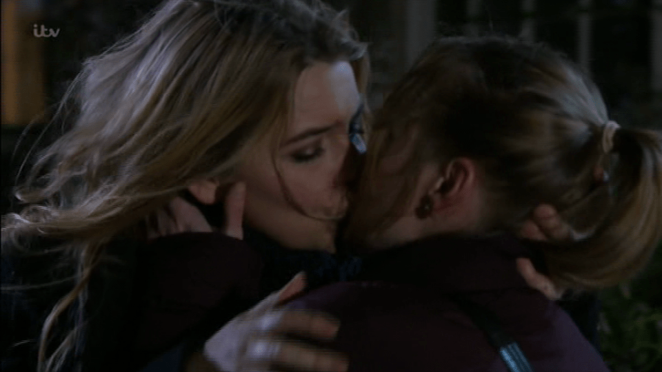  Charity Dingle and Vanessa Woodfield enjoyed a steamy snog earlier this week