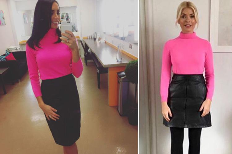 Christine was the first to rock this hot pink and black look