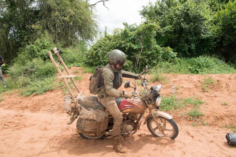 Hammond fell of his bike around 30 times as he raced across Mozambique