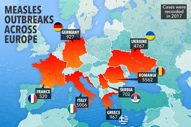  These are the worst hit areas for measles outbreaks across Europe