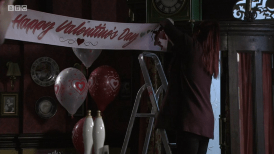  Whitney put up a banner in the pub a day early