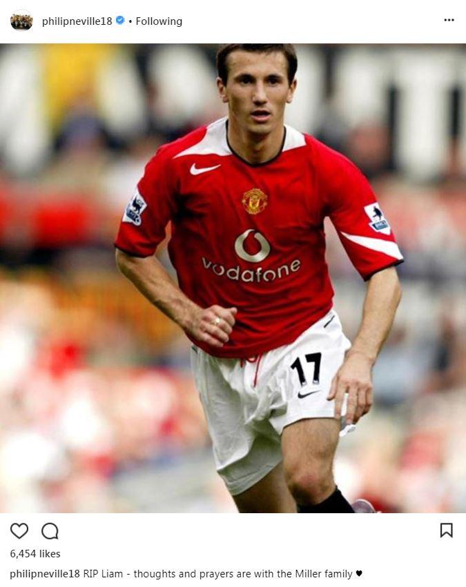  Phil Neville posted his heartfelt condolences on Instagram