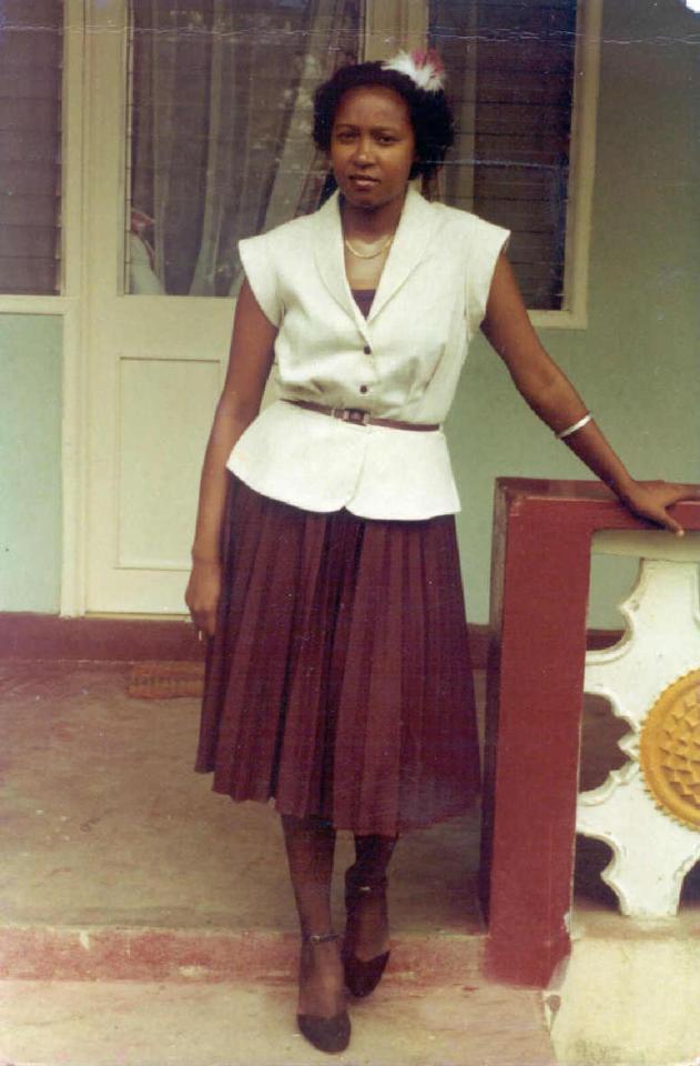  An undated photo of Carty as a young woman outside her home in St Kitts